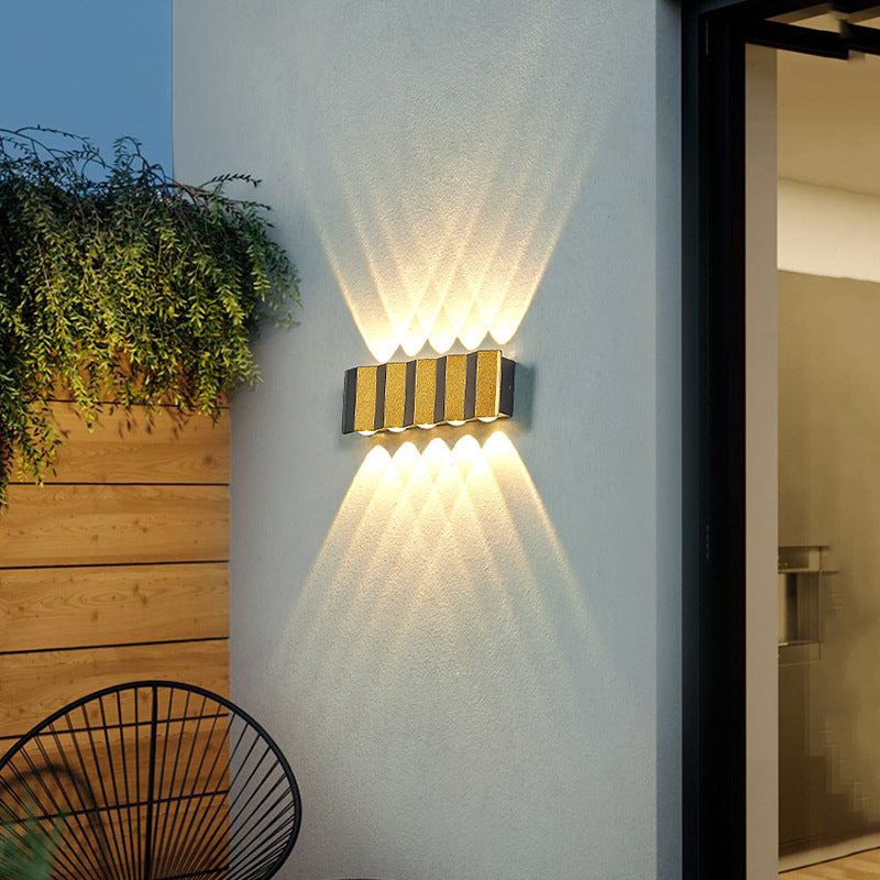 Avelena | Modernes Licht Luxus Golden Aluminium Outdoor wasserdichte Terrasse LED Wandleuchte Lampe