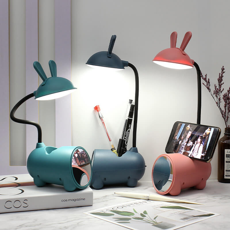 Avelena | BunnyGlow Kreative LED Touch-Lampe mit Stifthalter | USB-Ladefunktion | Schreibtischlampe | Kinderzimmer Deko