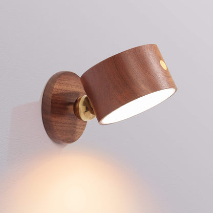 Avelena | Einfache Holz USB wiederaufladbare Touch-Magnet LED Nachtlicht Wand Sconce Lampe