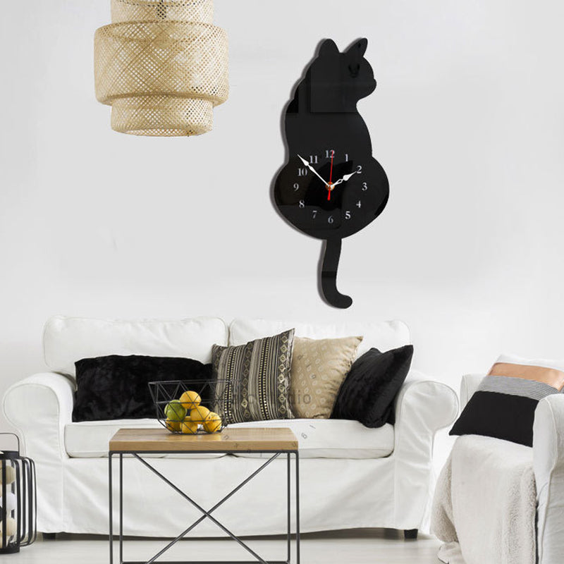 Avelena | Katze Wentzende Halbwand Uhr