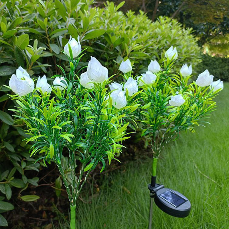 Avelena | Moderne Kreative Wasserdichte Imitation Gardenia LED Solarleuchte für Außen Terrasse