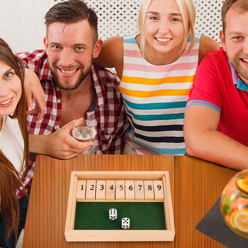 Avelena | Shut The Box Spiel - Spaß Tisch Mathematikspiel für Erwachsene & Kinder