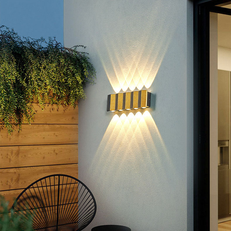 Avelena | Modernes Licht Luxus Golden Aluminium Outdoor wasserdichte Terrasse LED Wandleuchte Lampe