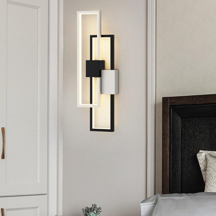 Avelena | Minimalistische Kreative Quadratische Rahmen Eisen Silikon LED Wandlampe