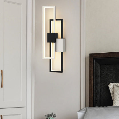 Avelena | Minimalistische Kreative Quadratische Rahmen Eisen Silikon LED Wandlampe