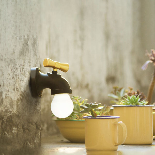 Avelena | Moderne kreative Wasserhahn ABS PC USB LED Nachtlicht Wandleuchte Lampe