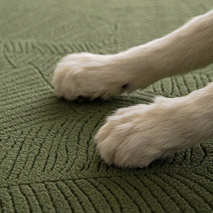 Avelena | Modernes Blatt Jacquard Wasserdicht Anti-Kratzer Stretch Vollüberzug Sofaüberzug