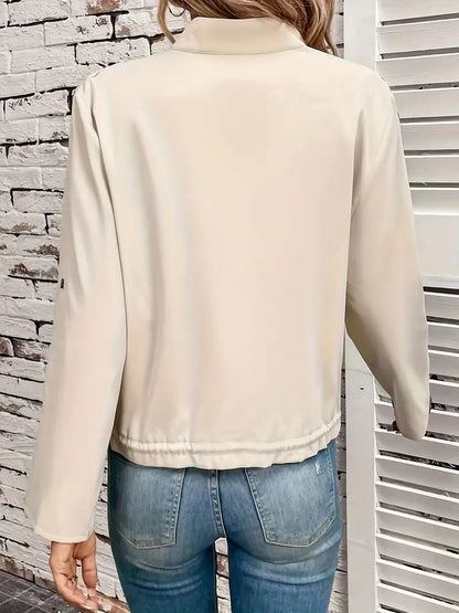 Avelena | Stilvolle Jacke mit Klappentaschen und Kordelzug