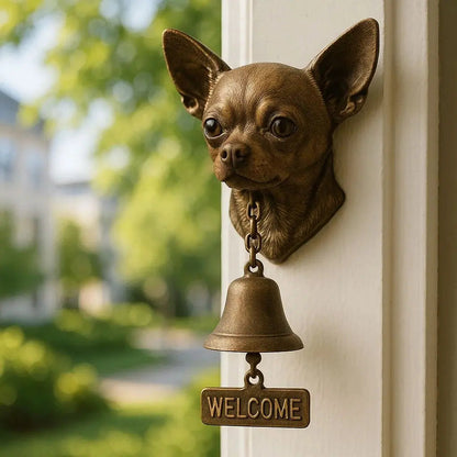 Avelena | Willkommen Glocke Schäferhund Bronze – Elegante Wandglocke mit Deutschem Schäferhund Design