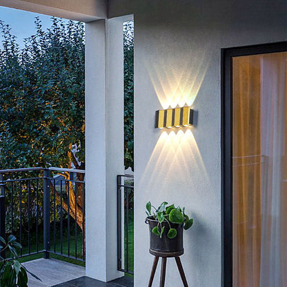 Avelena | Modernes Licht Luxus Golden Aluminium Outdoor wasserdichte Terrasse LED Wandleuchte Lampe