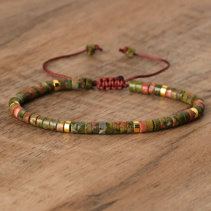 Avelena | Geflochtenes Armband mit 2,4 Mm Natursteinrollen Seraphina