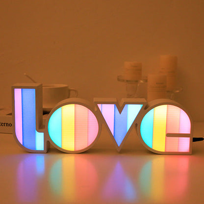 Avelena | Moderne Art Deco wasserdichte PS LOVE Buchstaben LED Tischlampe für das Schlafzimmer