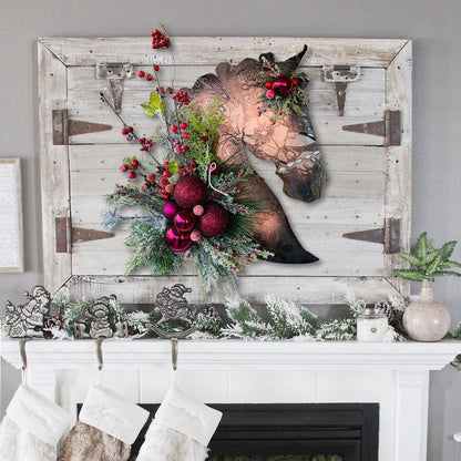 Avelena | Kerst Dressuur Houten Paardenhoofd