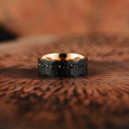 Avelena | 8Mm Schwarze Turmalin Wolframkarbid Ring Ares