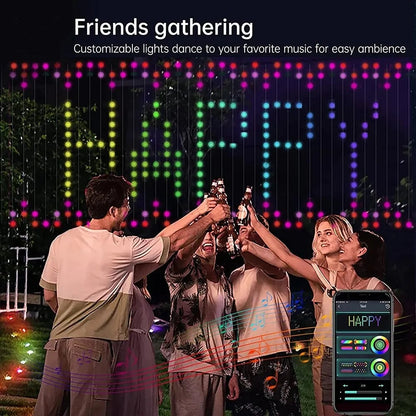 Avelena | Bunte Wellen LED Vorhang Sync Lichter