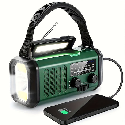 Avelena | Solar-notfallradio Mit Powerbank – Kurbelradio Mit Led-taschenlampe Für Camping & Outdoor