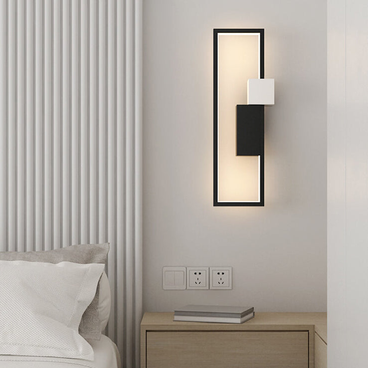 Avelena | Minimalistische Kreative Quadratische Rahmen Eisen Silikon LED Wandlampe