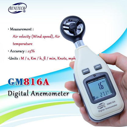 Avelena | Anemometer mit LCD-Hintergrundbeleuchtung Tragbares Windmessgerät