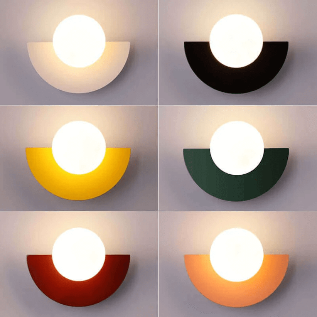 Avelena | Metallische Halbmook Wandlampe