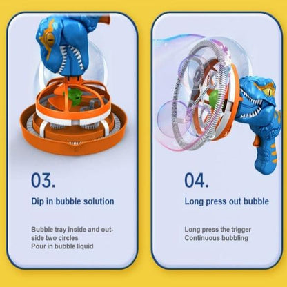 Avelena | Dinosaurier Seifenblasen Blaster | Tragbar & Leise | Kindersicheres ABS