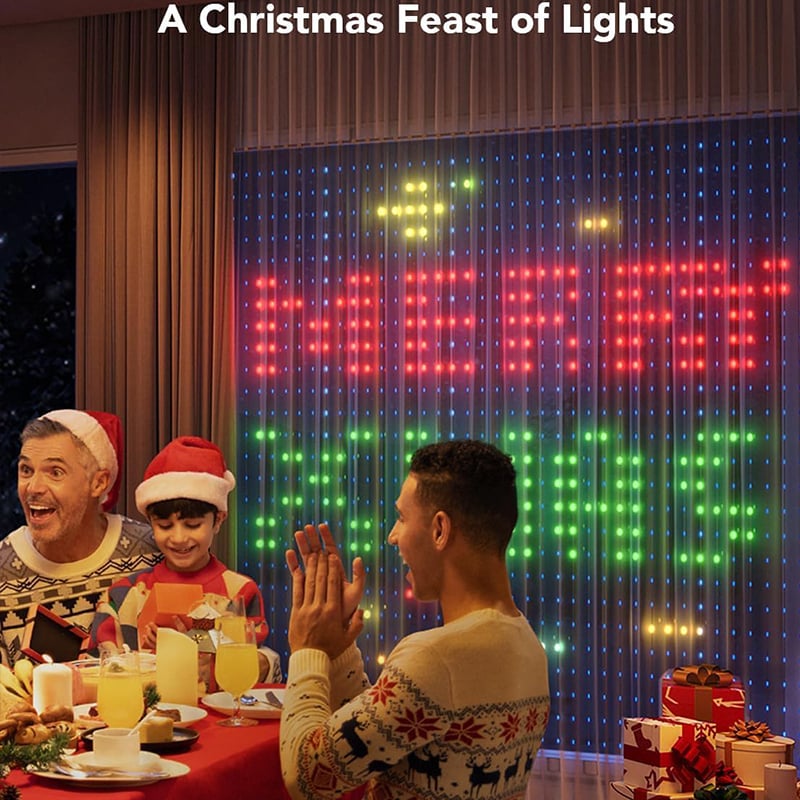 Avelena | Bunte Wellen LED Vorhang Sync Lichter