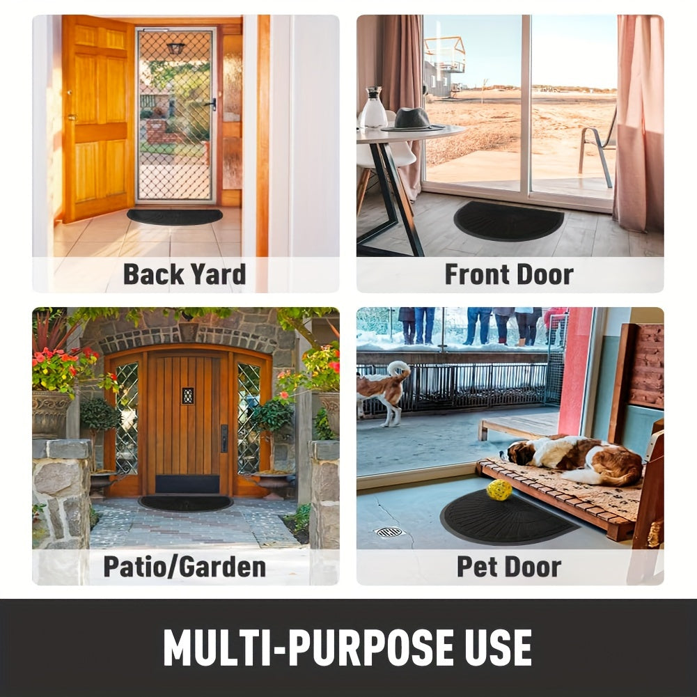 Avelena | Halbrunde Fußmatte Gummi – Langlebig und Rutschfest für Innen und Außen