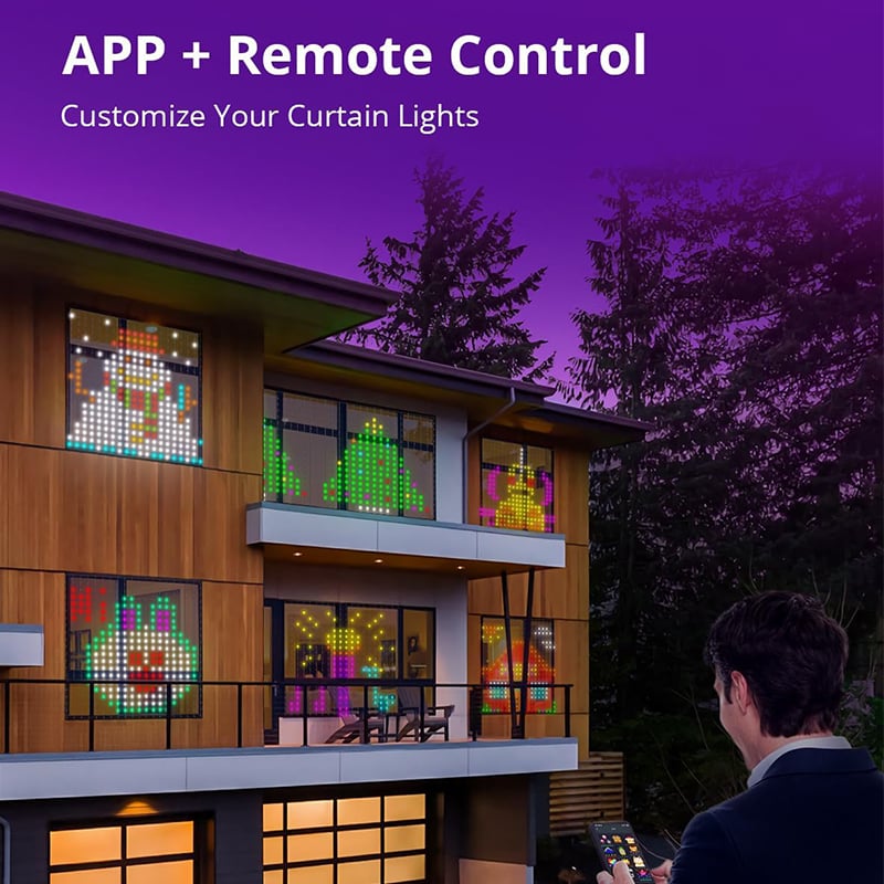 Avelena | Bunte Wellen LED Vorhang Sync Lichter