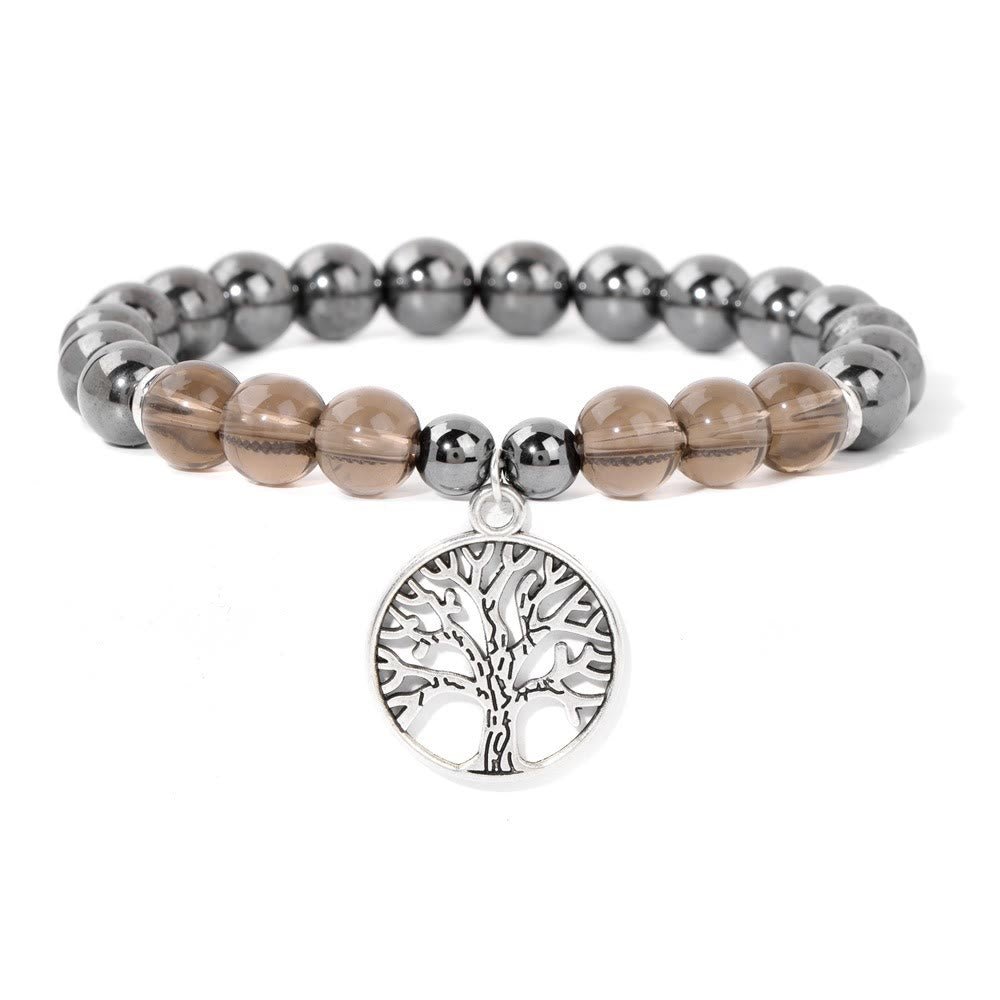 Avelena | Mila Armband mit Natürlichen Kristallen und Lebensbaum Design