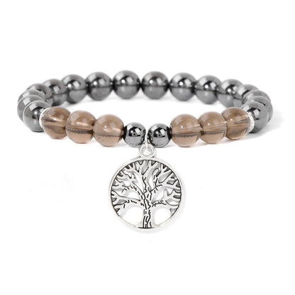 Avelena | Mila Armband mit Natürlichen Kristallen und Lebensbaum Design