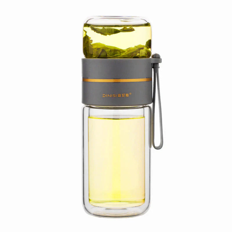 Avelena | Doppelwandige Glasflasche Mit Teesieb Und Infuser