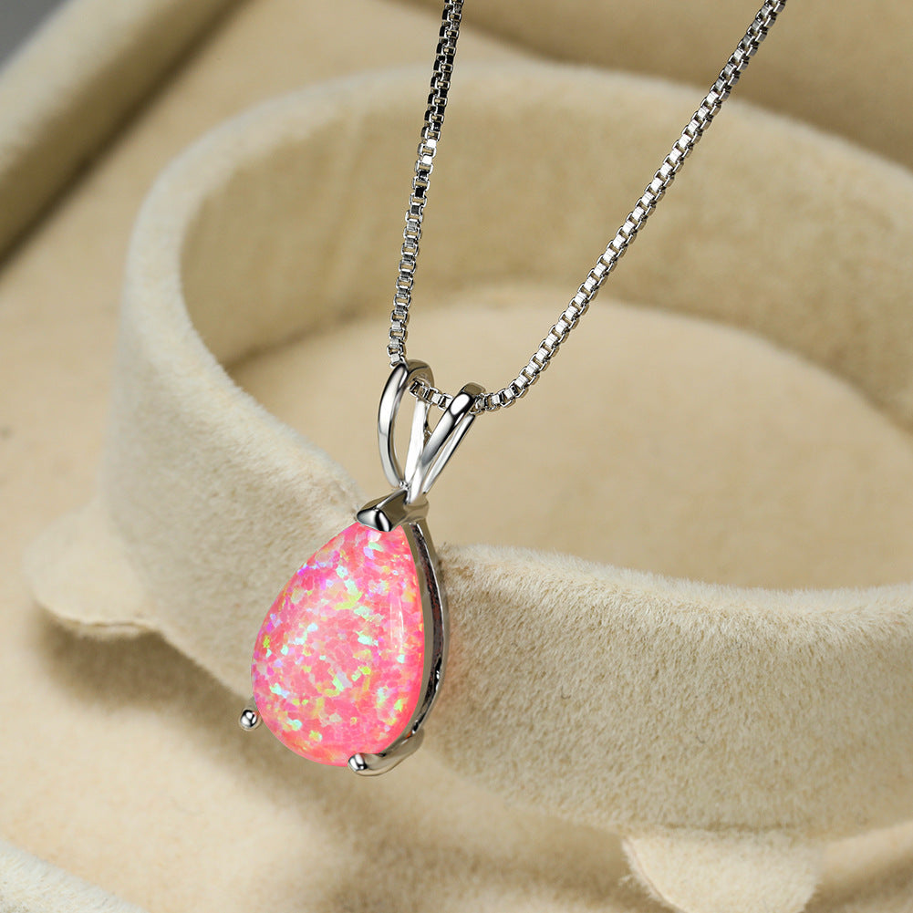Avelena | Minimalist Drop Opal Pendant Necklace Selina