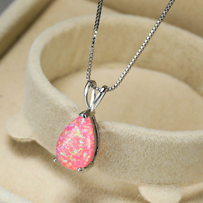 Avelena | Minimalist Drop Opal Pendant Necklace Selina