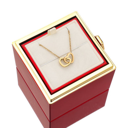Avelena | [Ideales Geschenk] Ewige Rosenbox - Mit gravierter Halskette & künstlicher Rose