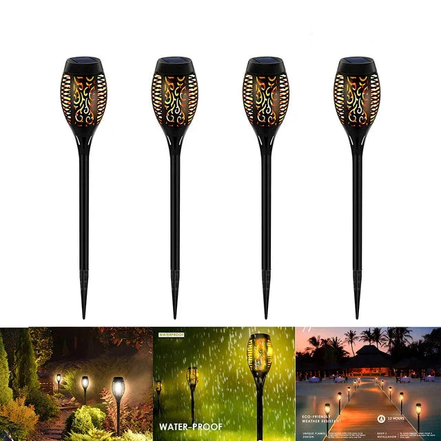 Avelena | Solar Flame Lights Blinkende Led Wasserdichte Außenweglichter