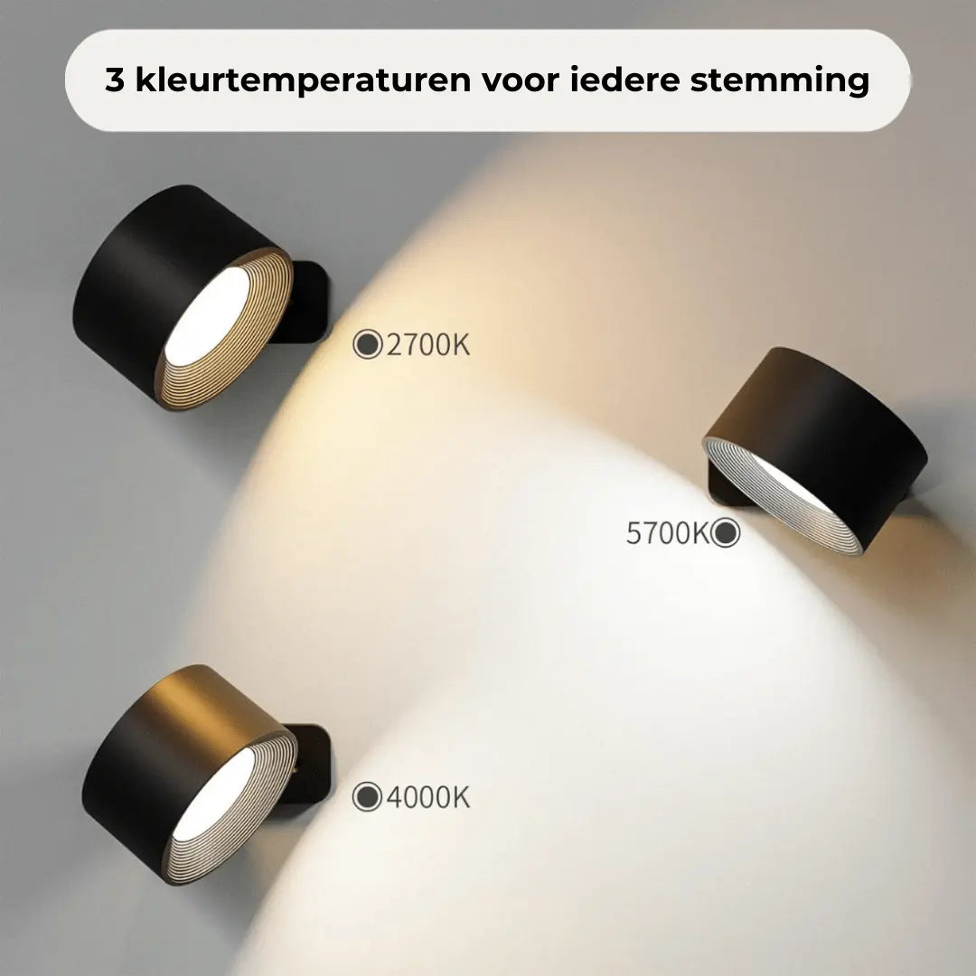 Avelena | Wandlampe Wiederaufladbar Kabellos 360°