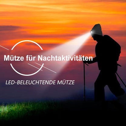 Avelena | Abziehbar LED Stirnlampe Beanie Mütze