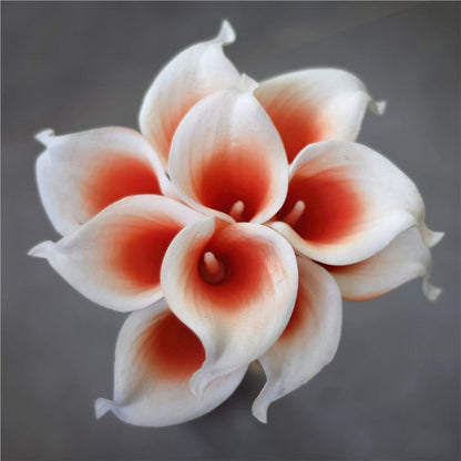 Avelena | 10 marineblaue Calla-Lilien PU Real Touch Blumen Hochzeitsdekoration Sträuße Tischdekoration Kunstblumen Wohnkultur