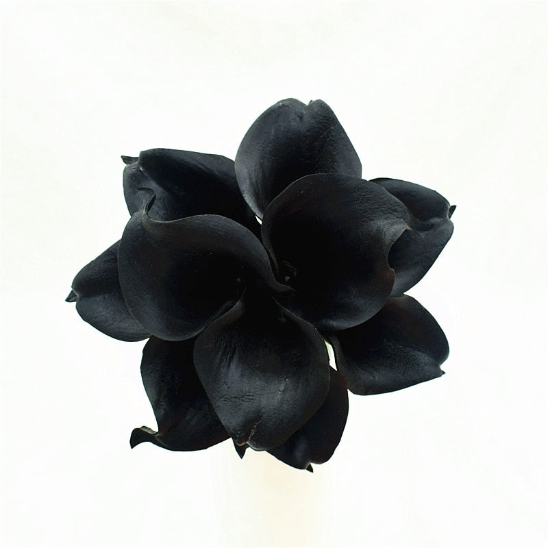 Avelena | 10 marineblaue Calla-Lilien PU Real Touch Blumen Hochzeitsdekoration Sträuße Tischdekoration Kunstblumen Wohnkultur