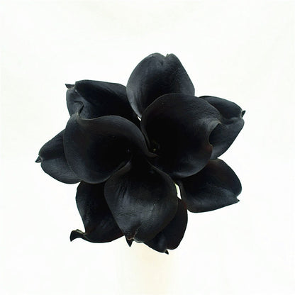 Avelena | 10 marineblaue Calla-Lilien PU Real Touch Blumen Hochzeitsdekoration Sträuße Tischdekoration Kunstblumen Wohnkultur