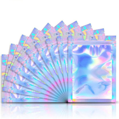 Avelena | 100-Pack: Wiederverschließbare holografische Folientaschen