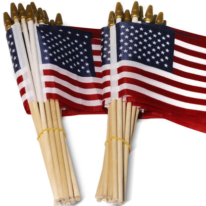 Avelena | 100-Pack: USA 4x6 in Holzstabflagge