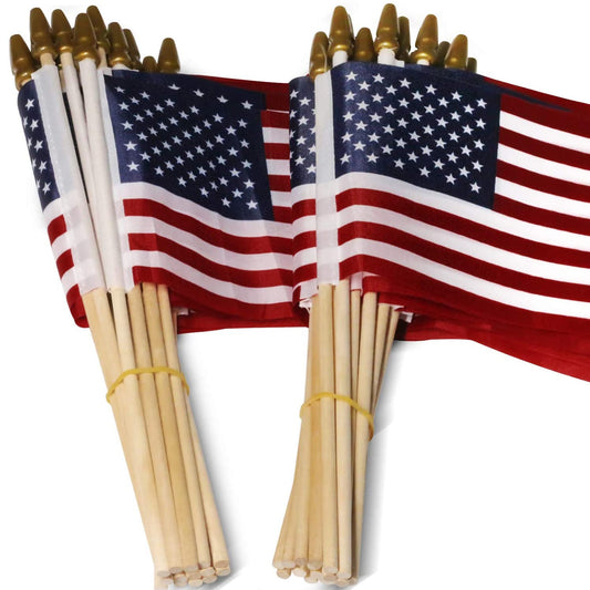 Avelena | 100-Pack: USA 4x6 in Holzstabflagge