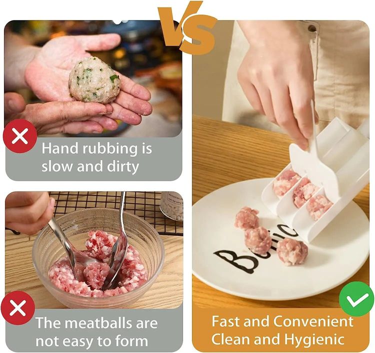 Avelena | 👍🧑‍🍳Kreative Küche Dreifach-Fleischbällchenmaschine🥩