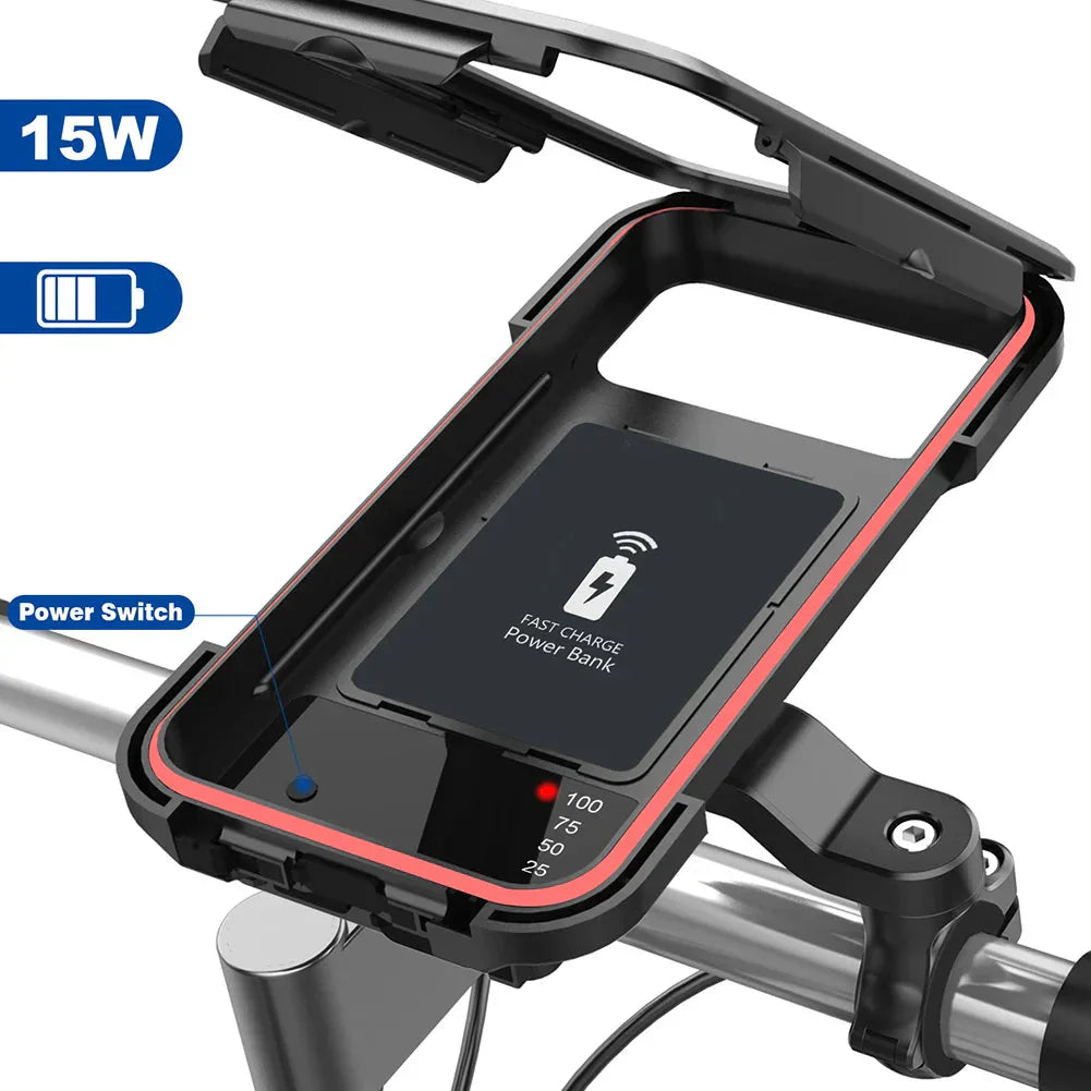 Avelena | 15W Powerbank-Wasserdichte Halterung für den Fahrradlenker