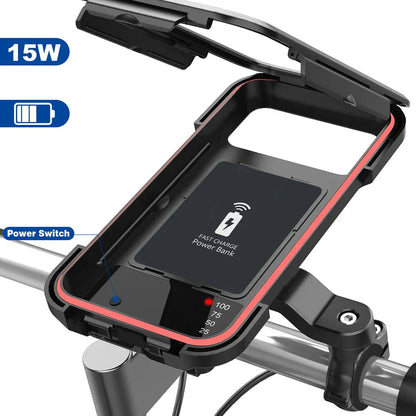 Avelena | 15W Powerbank-Wasserdichte Halterung für den Fahrradlenker