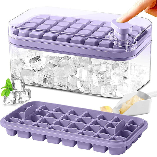 Avelena | 101oz. Eiswürfelschale Set - 64 Stück Silikon Eiswürfelschale mit Deckel & Behälter