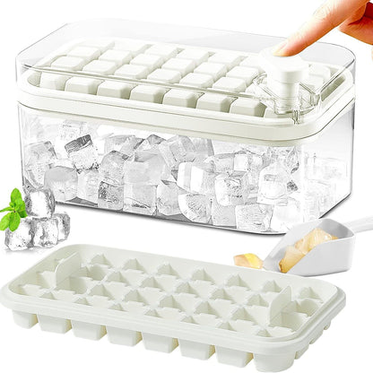 Avelena | 101oz. Eiswürfelschale Set - 64 Stück Silikon Eiswürfelschale mit Deckel & Behälter