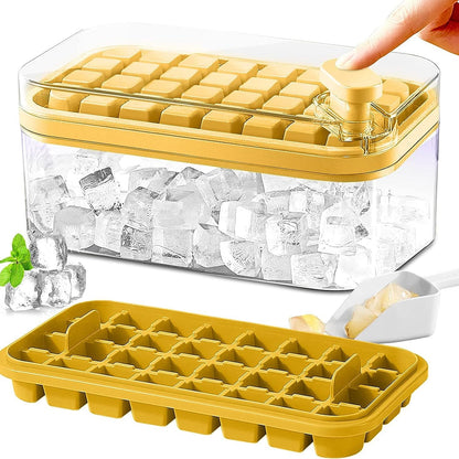 Avelena | 101oz. Eiswürfelschale Set - 64 Stück Silikon Eiswürfelschale mit Deckel & Behälter