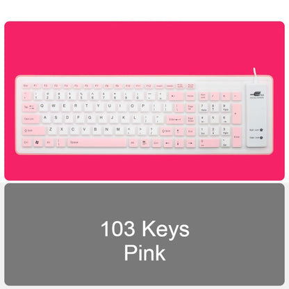 Avelena | Roll-up Silikon Flexibles Keyboard, mit USB Kabel, wasserdichte Beschichtung & leises Tippen
