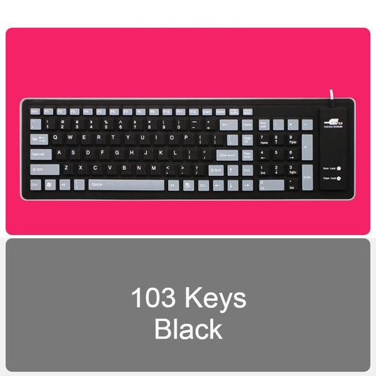 Avelena | Roll-up Silikon Flexibles Keyboard, mit USB Kabel, wasserdichte Beschichtung & leises Tippen